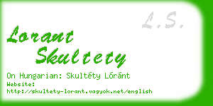lorant skultety business card